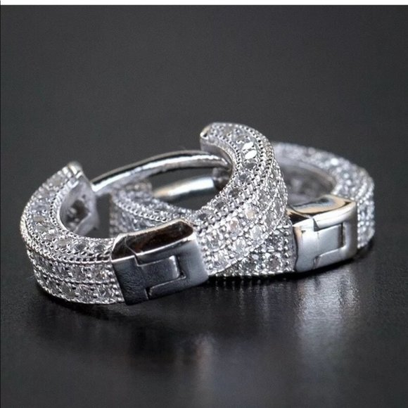 New silver, gold, rose gold Hoop unisex Earrings - Picture 7 of 9